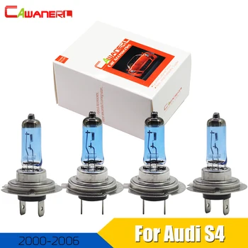 

Cawanerl 2 Pair 100W Car Halogen Light Headlight High Beam & Low Beam 4300K Warm White For Audi S4 2000-2006