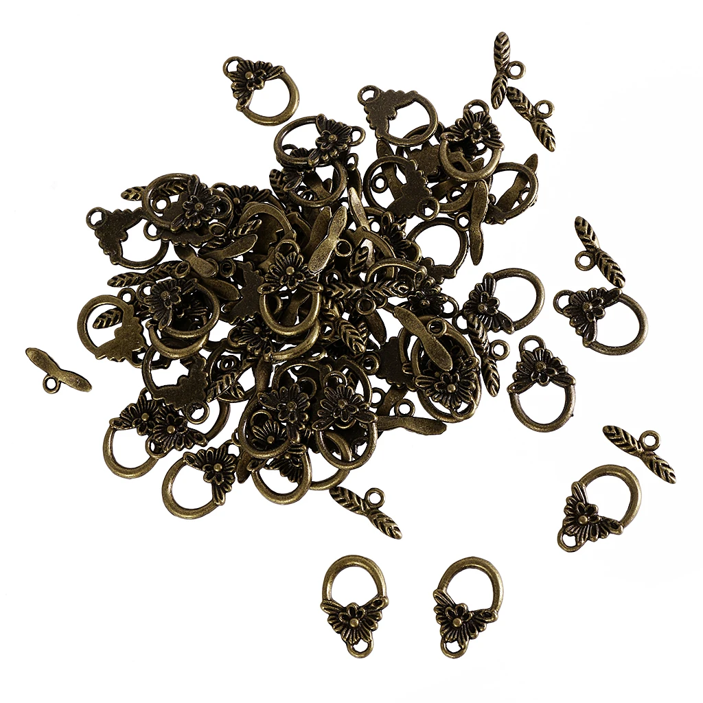 Hot 50 Sets Vintage Flower OT Toggle Clasps DIY Jewelry Findings | Украшения и аксессуары