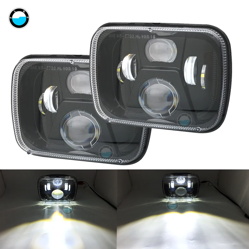 Fari Quadrati A Led 5X7 Pollici Per Jeep Wrangler Yj Xj 7X6 ''Nuovo Arrivo Ricambi Auto Rettangolari Per Jeep Cherokee Xj.