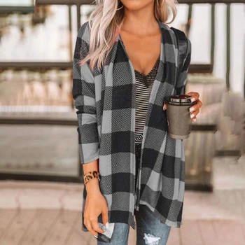 

Women Blouse long sleeve plaid casual loose shirt tunic Fashion thin summer spring blouses 2020 plus size 5XL tops