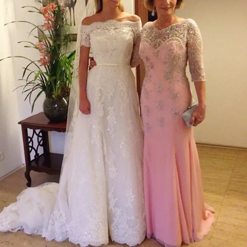 pink mother of the bride dresses plus size