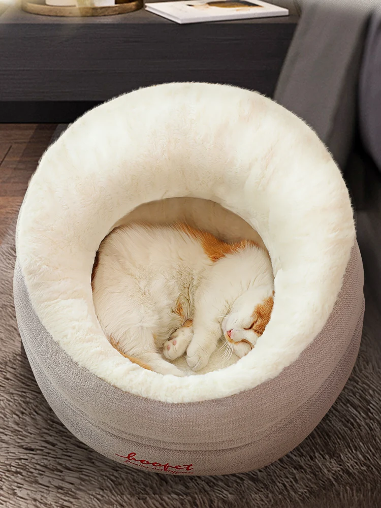 

Washable Soft Washable Round Pet Bed Cat Dog Winter Warm Sleeping House Pet Fleece Kennel Mat Katten Mand Pet Accessories JJ60MW
