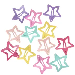 6 шт. в форме звезды заколки для девочек милые аксессуары для волос карамельный цвет металлические детские заколки для волос