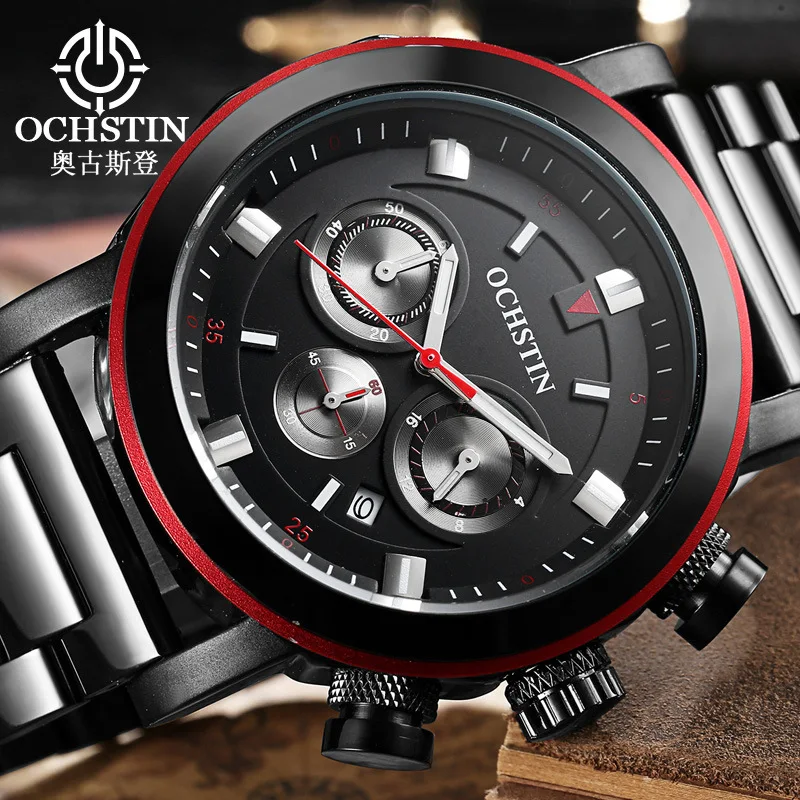 

Hot Selling Sports Watch Timing 6-Pin Steel Belt MEN'S Quartz Watch Brand