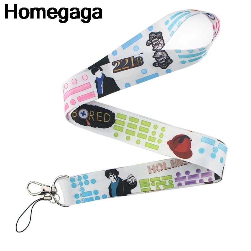 Homegaga Sherlock Morse code Tags Strap Neck Lanyards for key ID Card Pass Gym Mobile Phone USB badge holder DIY Hang Rope D2286