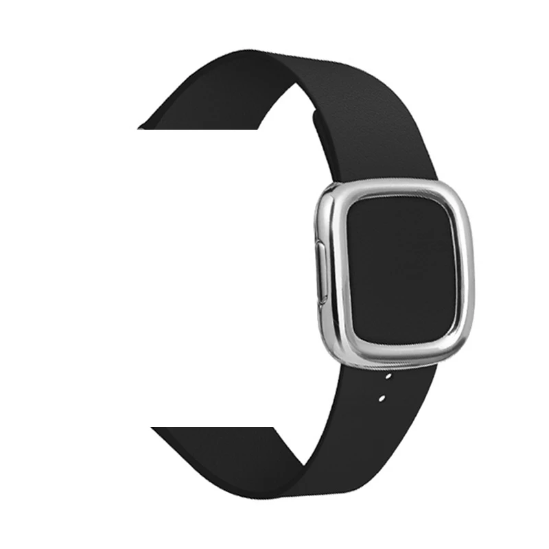 Black 1 Спортивные натуральная кожа современный ремешок для наручных часов Apple Watch, версии 4 44 мм 40 мм браслет из розового золота с пряжкой для наручных часов iWatch серии 3/2/1 38 мм 42 мм - Цвет ремешка: Black 1