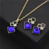 2022 Fashion Crystal Pendants Necklace Earrings Sets for Women Jewelry Set Bridal Wedding Earring Necklace Set ► Photo 2/6