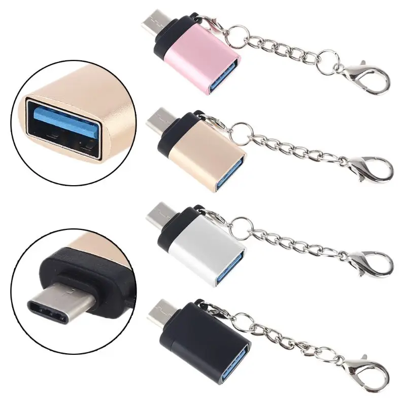 

Переходник OTG с разъемом типа C на USB 3,0 мама с цепочкой для смартфона планшета