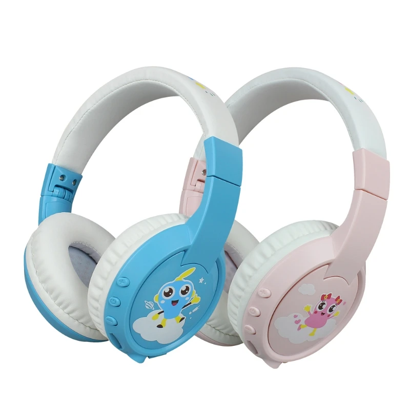 Stereo Wired and Bluetooth Music Headphone Built in Aux Microphone Kids Foldable TF Card Online Class