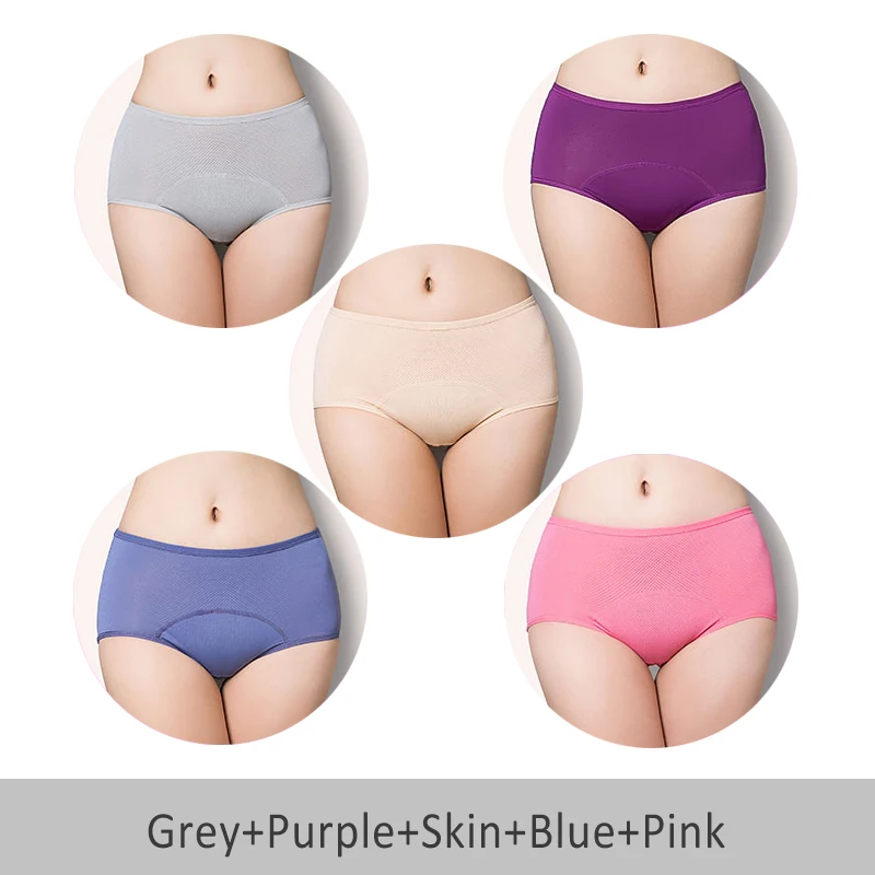 Sexy Cotton High Waist Women's Underpants Period Panties Leakproof Women  Underwear Large Size Physiological Pants Waterproof Bri