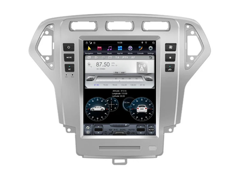 Китай хороший Tesla Android 8,1 навигация для FORD MONDEO серебро Bluetooth радио gps Мультимедиа PX6 процессор вертикальный экран