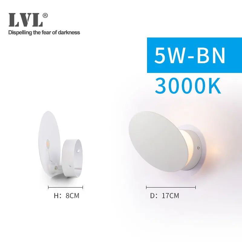 5W-BN-3000K Корпус COB светодиодный светильник для внутреннего освещения настенный светильник современное Домашнее освещение украшение настенный светильник 5 Вт 85-265 в для спальни светильник - Цвет абажура: 5W-BN-3000K