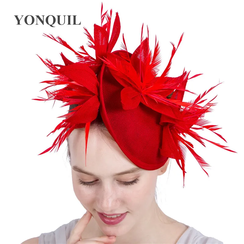 Wedding Red Fascinator Hats With 