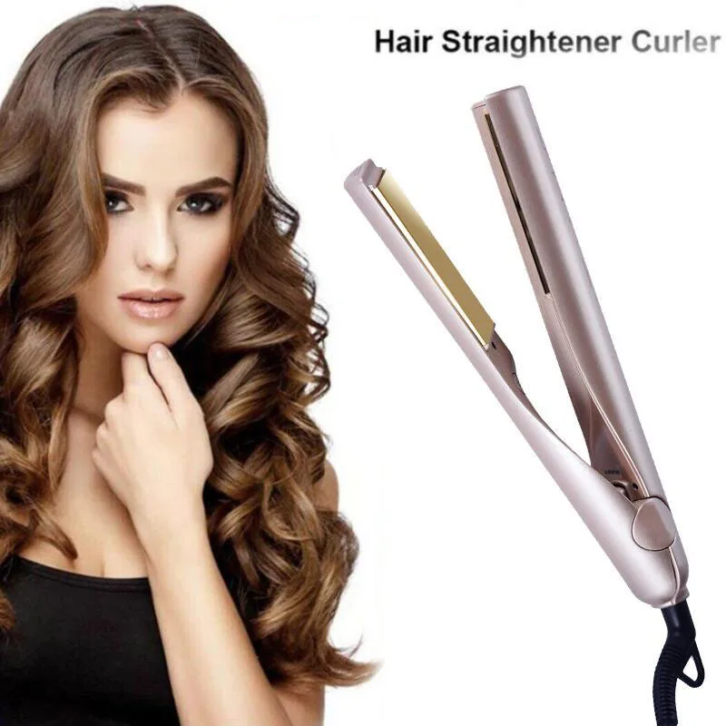 

Iron PRO Styling Hair Tool Curling Iron Hair Straightener Gold Plated Titanium Wand US/UK/EU Plug