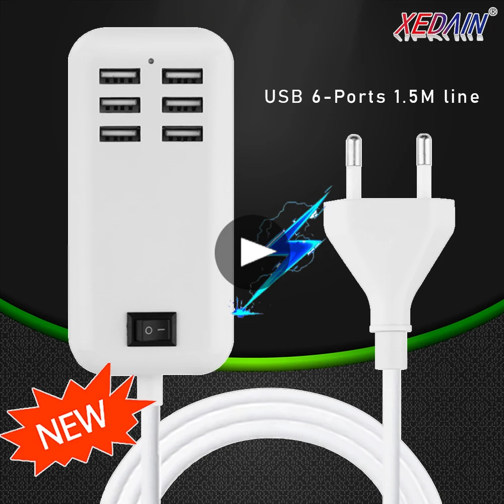 5V/3A 6 портовое быстрое зарядное устройство USB настенное быстрой зарядки адаптер