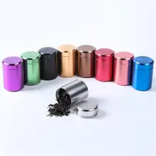 Портативный герметичный контейнер для чая, мини контейнер для чая, кофе, порошка, органайзер, алюминиевый контейнер для путешествий, чайные листья, оловянный контейнер, многоцелевой