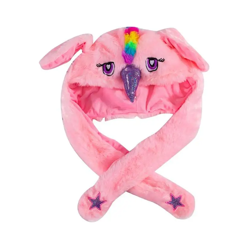 Забавный Кролик уши подушка безопасности игрушка шляпа пинч уши будет двигаться светящаяся игрушка - Цвет: Сливовый