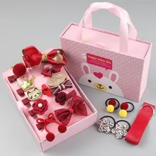 Стиль, украшение для волос, набор для девочек, корейский стиль, головной убор, ткань, Детская повязка на голову, 18 шт., детская Шпилька, головной убор