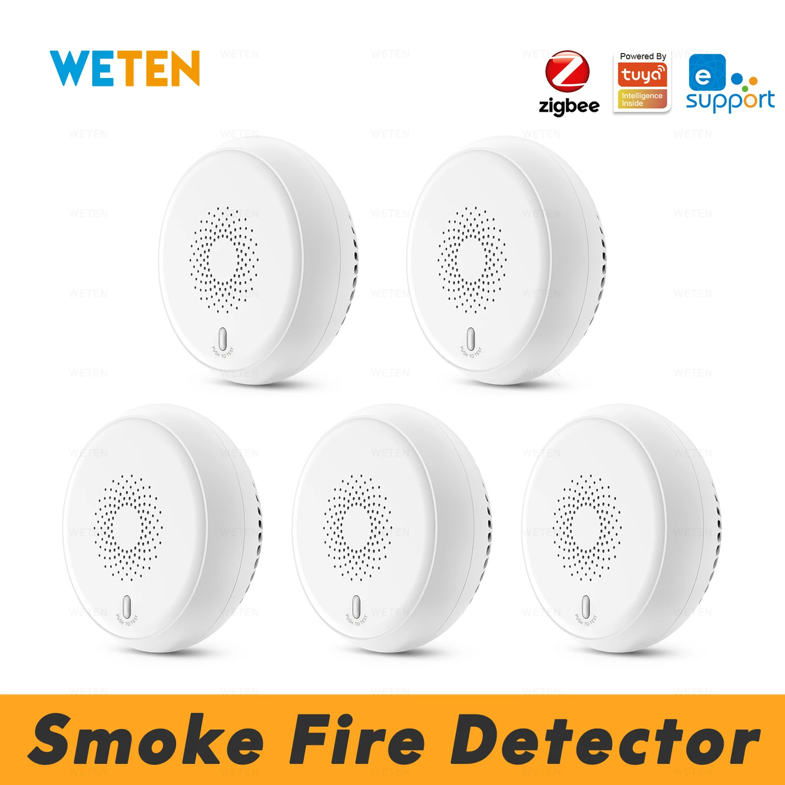 eWeLink Tuya Zigbee Smart Smoke Fire Sensor Detector Work with Tuya Hub Sonoff Zigbee Bridge Home Assistant via Zigbee2mqtt smoke alarm