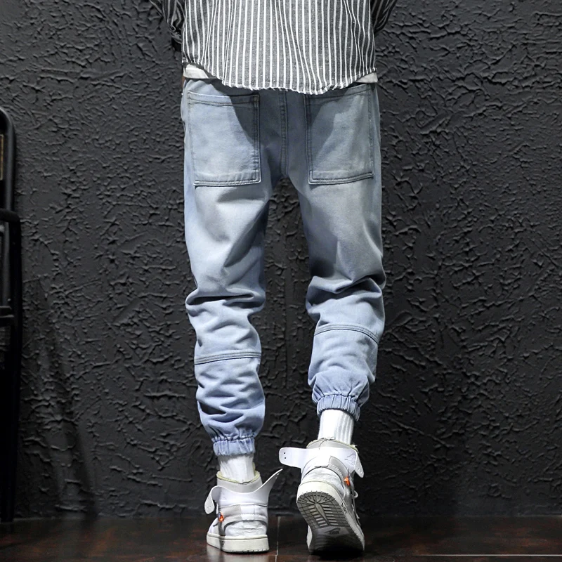 Trendy Elastic Trousers Feet Pencil Pants Loose Plus Size Jeans Men PSMJ54 Trendy Elastic Trousers Feet Pencil Pants Loose Plus Size Jeans Men PSMJ54