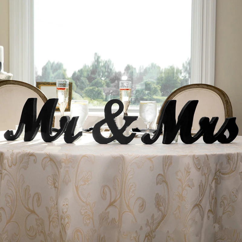 Романтические буквы Mr And Mrs, деревянная стойка для стола, свадебные украшения