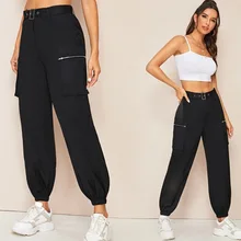 2022 Spring Autumn New Women's Solid Color Loose Casual Trouser Lady Fashion High-waist Cargo Pants Female Streetwear Sweatpants