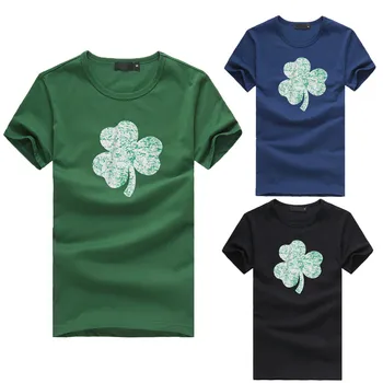 

Men's Shamrock Print T-shirt New St. Patrick's Day Short Sleeves O-neck Pullover Spring Summer Fashion Casual Tops Футболки YL5