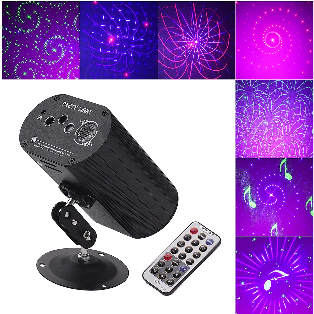 

Laser Stage Strobe Light Decoration Light Dj Disco Sound Activited Multiple Patterns with Remote Control for Parties Bar Holiday