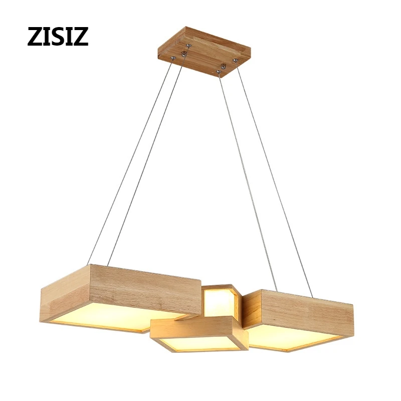 

Suspension Luminaire Restaurant Chandelier Lighting Nordic Living Room LED Hanglamp Japanese Solid Wood Dining Light Fixtures