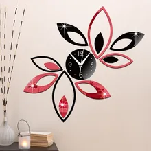 Акриловые зеркальные DIY креативные настенные часы для гостиной