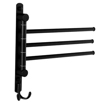 

For Bathroom With Screws Kitchen Rustproof Swivel Towel Rack Heavy Duty Stainless Steel With Hook Wall Mount Space Saving Home