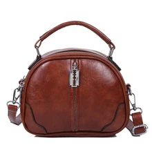 Женская кожаная сумка с масляным воском, новые кожаные сумки на одно плечо, Корейская сумка через плечо, сумки через плечо для женщин, сумки-мессенджеры