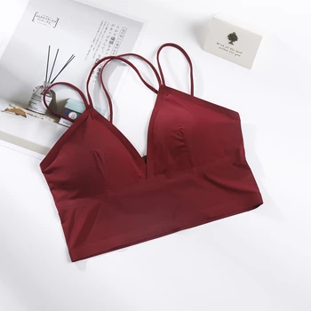 

New Women Sexy Cross Strap Women Tanks Top Camisole Tank Crop Top Seamless Underwear Camis Top Female Deep V Low Cut Lingerie