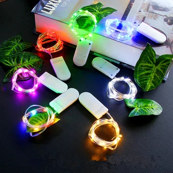 

led Garland Mini Button Battery Copper Wire Light String Valentine's Day Gift Decoration lights For Christmas Party Wedding