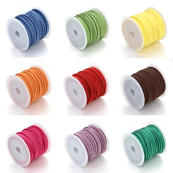 

5yards/roll 2.7x1.5mm 19 Colors Flat Faux Suede Korean Leather Cords Thread For Jewelry Making Findings Accessories Wholesale