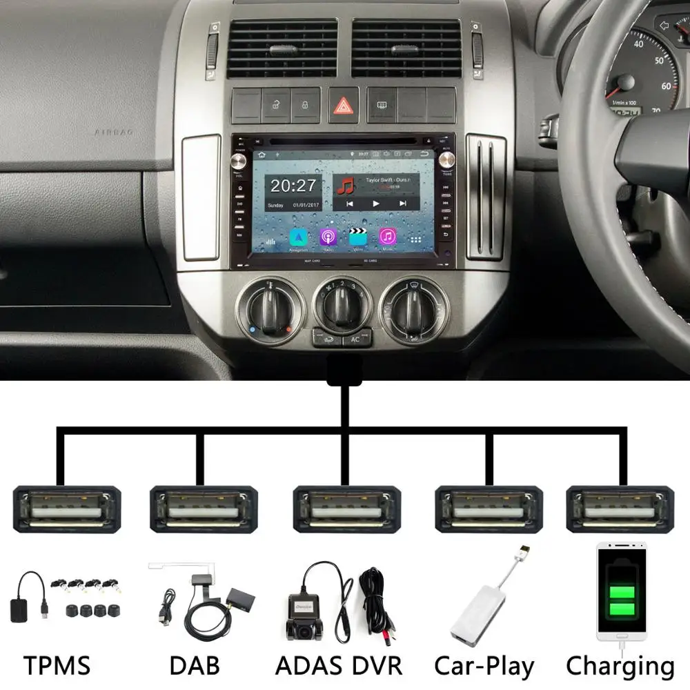 Discount PX6 Octa Core Android 9.0 4GB+64GB USBx5 for Volkswagen VW Bora Polo MK3 MK4 Passat B5 MK5 Sharan Golf IV Jetta Car Radio GPS 1
