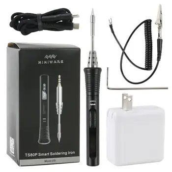 

Soldering Iron Set Upgrade TS80P Mini Digital Soldering Iron Kit Adjustable Temperature Handheld USB OLED Soldering Station Tool