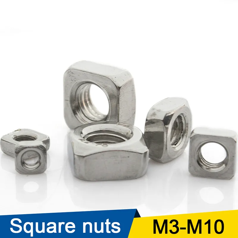 luhuichang 5-50pcs A2 Stainless Steel M3 M4 M5 M6 M8 M10 Square Nuts Din557 | Обустройство дома