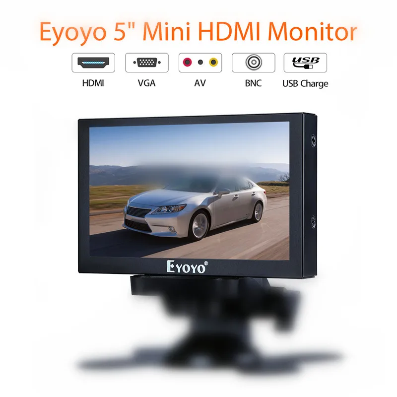 

Eyoyo 5" Monitor Small Hdmi Monitor Portable vga Monitor CCTV Screen LCD 800x480 IPS Monitor BNC AV/VGA Display LED car monitor