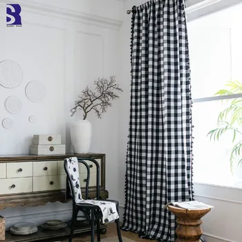 

SunnyRain 2-Piece Grid Pattern Translucidus Living Room Sheel Curtain Bedroom Curtains Drapes