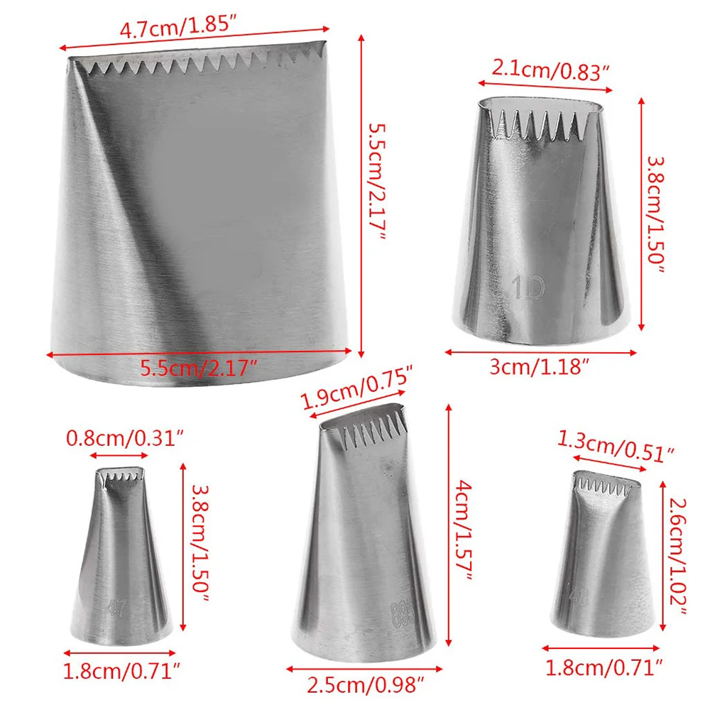 5 шт. Набор Десертных насадок ткацкий стиль из нержавеющей стали Кондитерские насадки для украшения торта Кондитерские инструменты