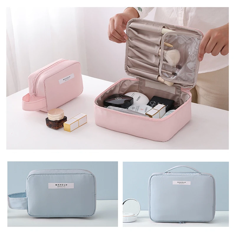 

Outdoor Girls Make Up Organizer Cases Women Cosmetic Bag Waterproof Large Nylon Zipper Make Up Bag Travel Washing Makeup Case