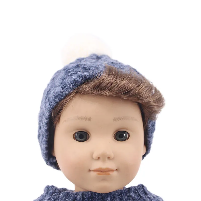 Sweater + Beanie + Trousers Outfits Clothes Set for 18" (46cm) Logan Boy Dolls American Girl Doll Accessories Birthday Gift Toys