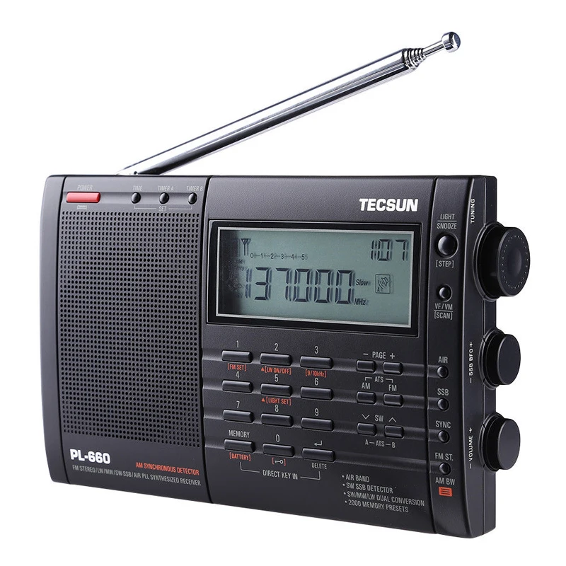 PL-660 PLL SSB VHF AIR Band Radio Receiver FM/MW/SW/LW Multiband Dual TECSUN I3-001