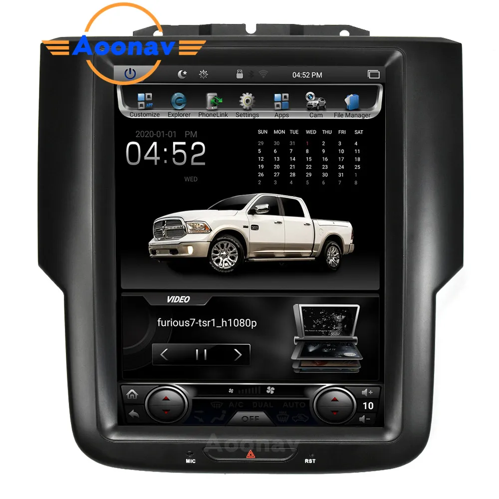 

AOONAV 10.4 inch Tesla style Vertical Screen Car Multimedia Player GPS Navigation for-Dodge Ram 2007 head unit Support Can-Bus