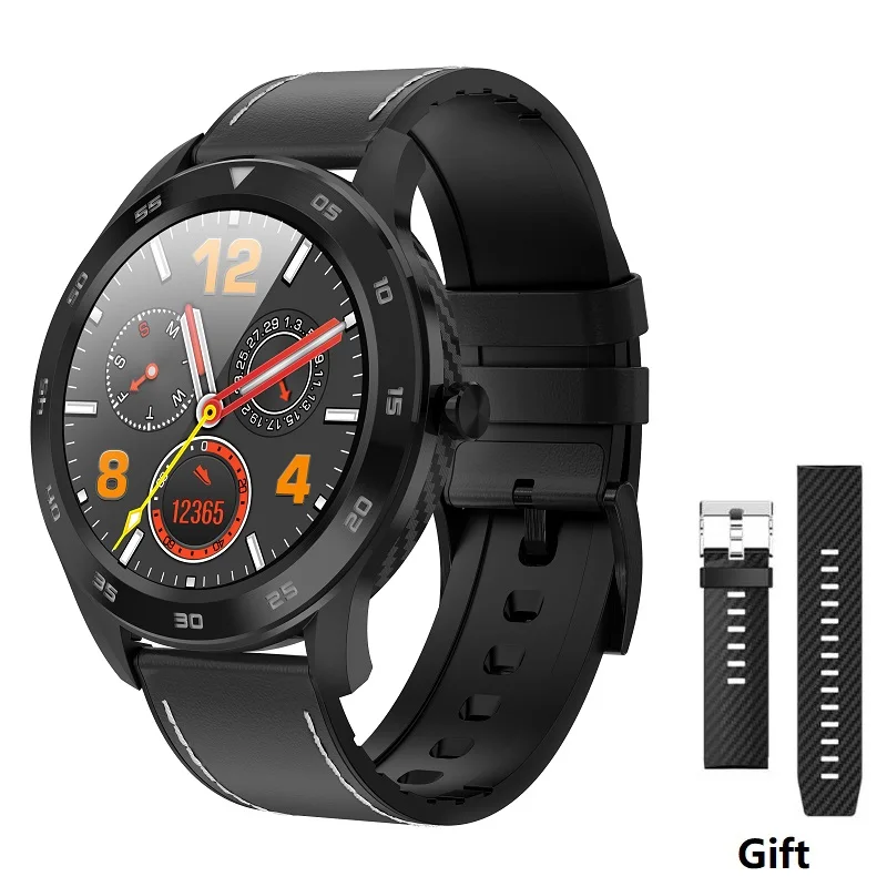 Smart Watches Men DTNO.I No.1 DT98 ECG 1.3 Full Round HD Screen Calculator Smart Watch Bluetooth Dial Call Sleep monitor - Цвет: Black Leather Strap