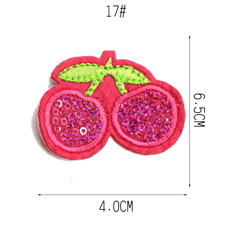Блестки патч на наклейка на одежду гладить на вышивку патчи для аппликация на одежду пришить значок блестками гладильные Патчи передачи - Цвет: 17 Cherry