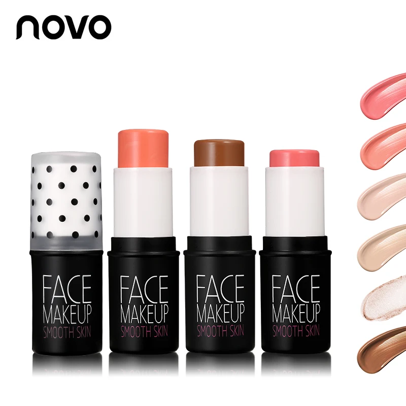 

NOVO Brand Face Makeup Shimmer Highlighter Stick Foundation Blush Cream Modify Charming V Face Blusher Grooming Contour Bronzer