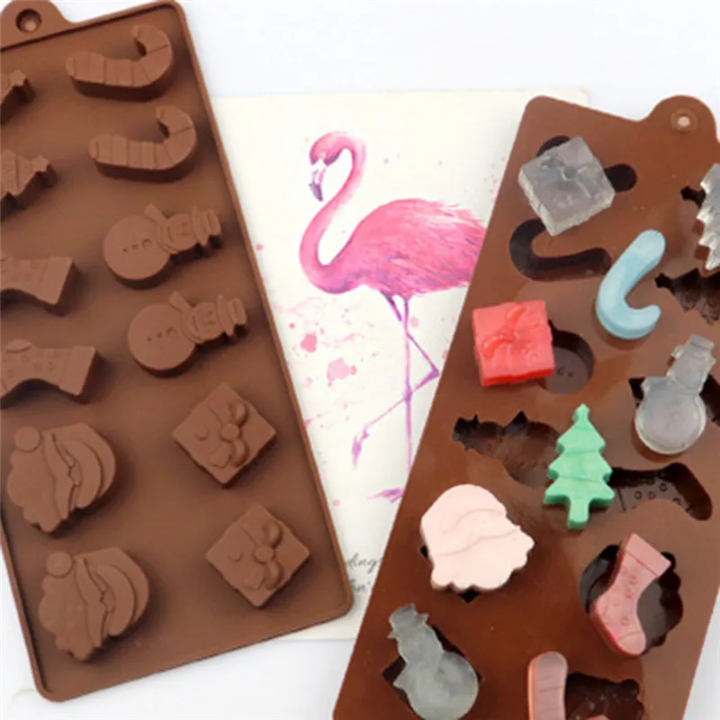 

Christmas Chocolate Mold Cake Decoration Ice Mould Candy Cookies Chocolate Baking Mold DIY Kitchen Decorations For Home