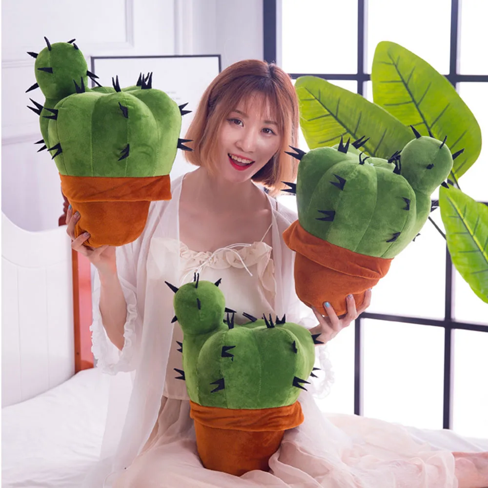 

37cm cute simulation cactus ornaments soft stuffed plush plant plush toy fairy ball doll doll family decoration gift WJ207